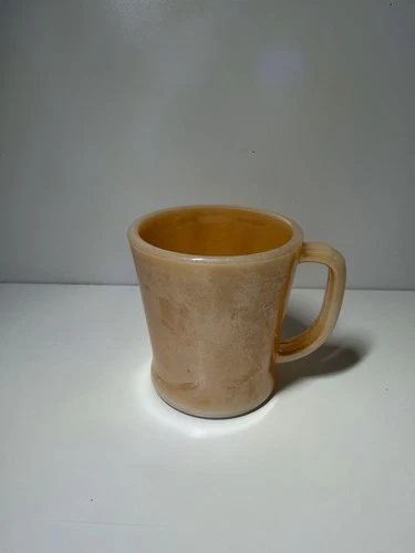 Vintage Fire King Peach Luster Coffee Cup D Handled Mug
