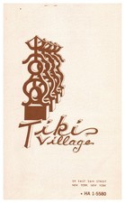 1950s Tiki Village New York NY HA 1-5580 Vint...