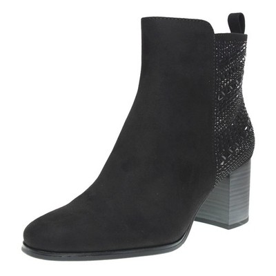 Marco Tozzi Stoffstämme mit Absatz und Reißverschluss schwarz - Damenschuhe