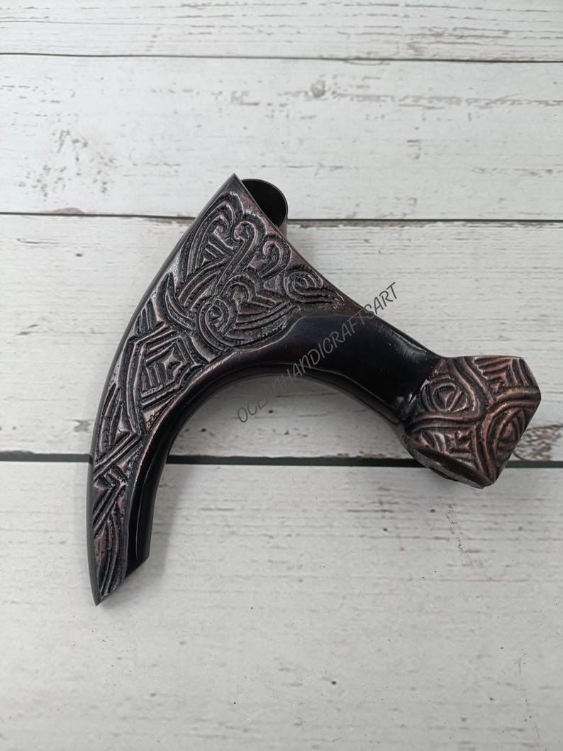 Desginer Solid Axe Head Handle Victorian Handmade… - image 4