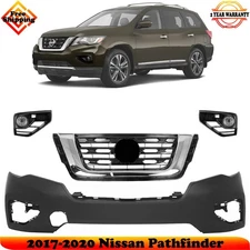 Front Bumper Cover Paintable & Grille Assembly For 2017-2020 Nissan Pathfinder