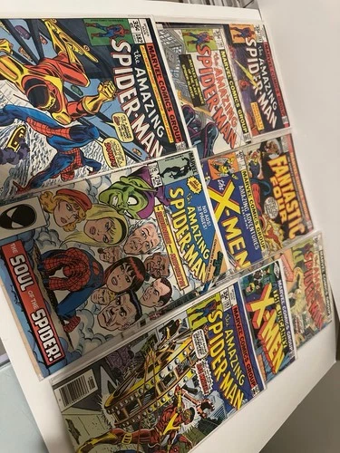 Marvel Comics Spider-Man, X-Men, Fantastic Four Lot Bronze Age 1978 Boarded