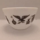 Vintage Pyrex Early American Nesting Mixing Bowl 401 Eagle Brown & White 1.5 Pt