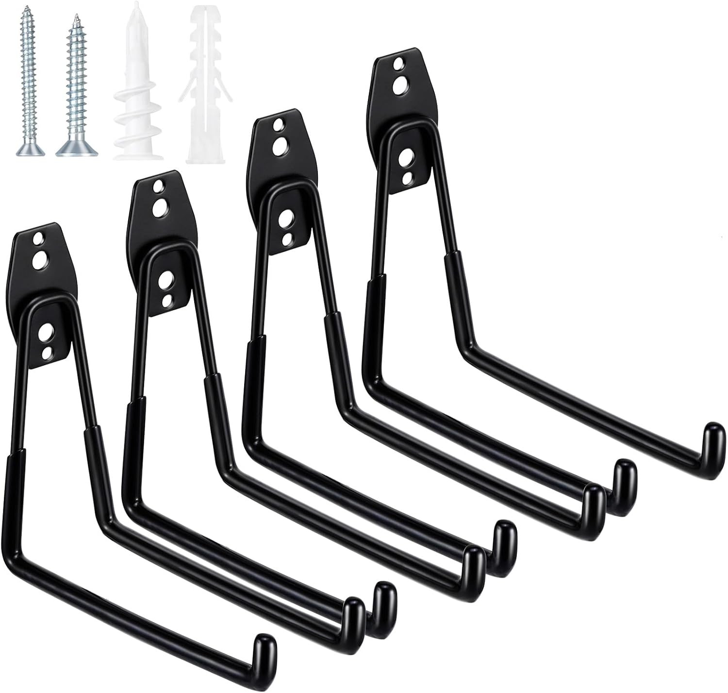 4 Ganci Garage Resistenti | Supporto Muro Utensili Acciaio Rinforzato