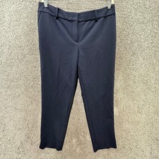 Talbots Trouser Pants Women 14W Navy Blue Hampshire Ankle Career Office Business