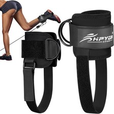 Ankle Strap for Cable Machine, Padded Straps 1Pair-Black