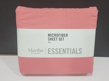 Martha Stewart Essentials Microfiber 4 piece Sheet Set Full Pink Rose New