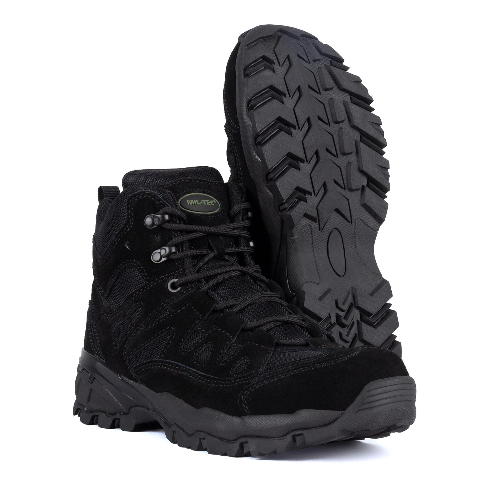Mil-Tec Squad Combat Boots Lightweight Slip Resistant Ankle High Suede Black