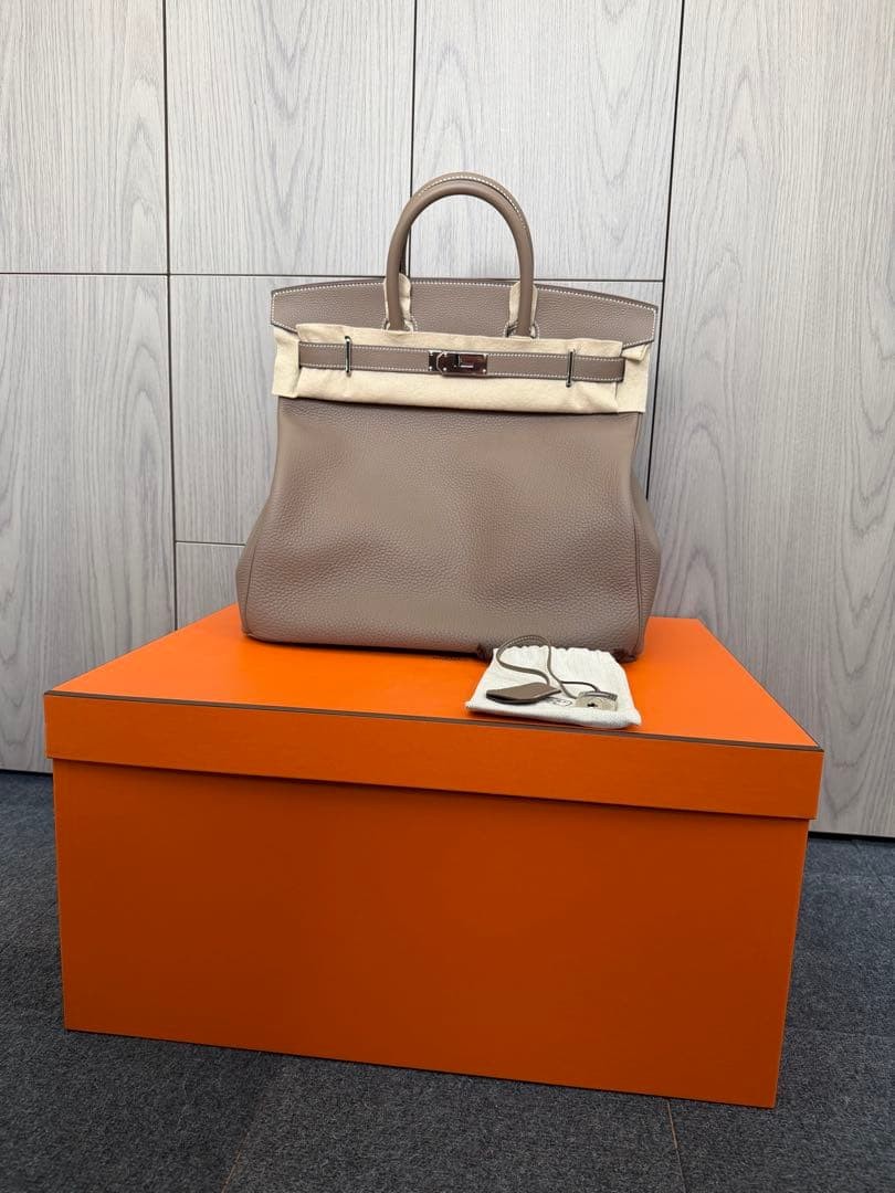 Unused HERMES Hautacrois 40 Etoupe Hermes Silver Z engraved image 2