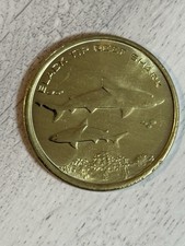 Georgia Aquarium Collectors Token Atlanta GA USA Gold Coin Black Tip Reef Shark
