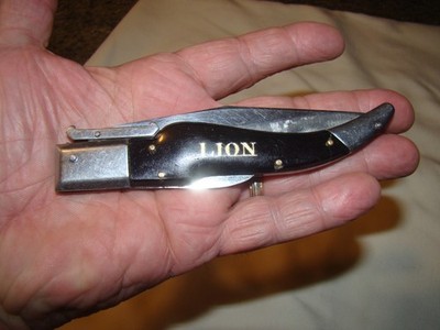 30's〜40's ヴィンテージ ライオン ナイフ アンティーク Vintage Lion Lockback Folding Pocket Knife Stainless Steel Japan