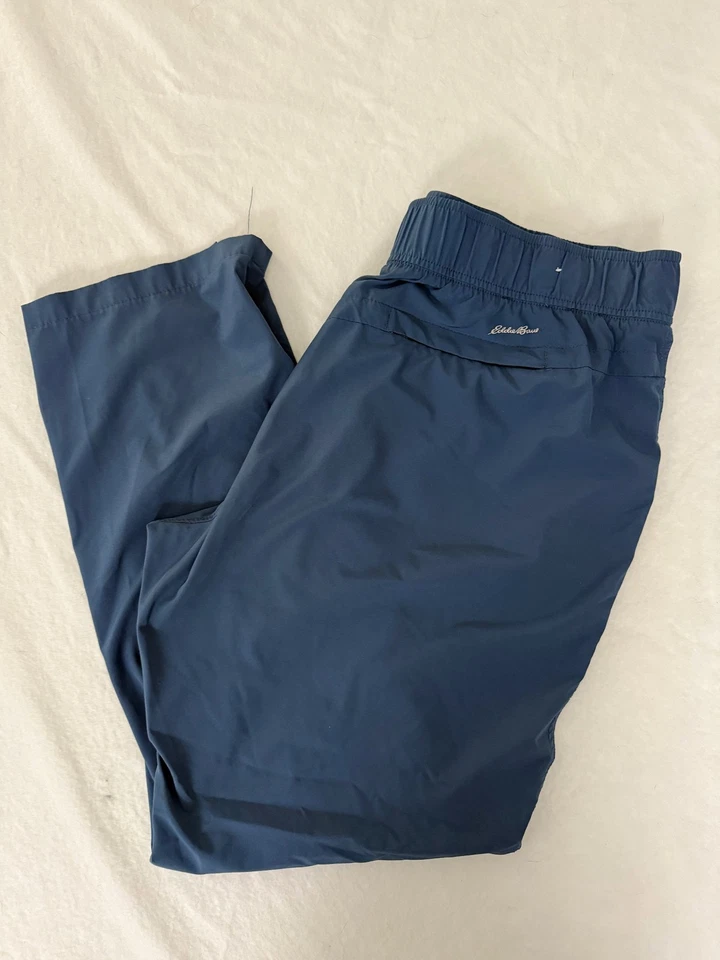 EDDIE BAUER blue lightweight pull on pants w pockets Women's L - Image 2 of 4