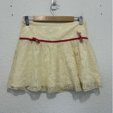 vintage y2k lace mini skirt coquette girly feminine made in usa fairy dainty