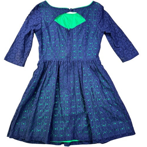 Lilly Pulitzer Alicia Petal Pusher Spitzenkleid dunkelblau gefüttert Kleid Damen 6 - Bild 9 von 12