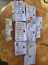 Lot Od 75 Pairs Of Claire's Stud Earings Multiple Design Animal Shapes And Words