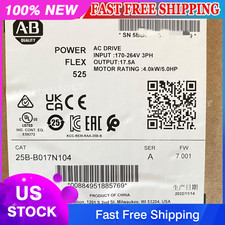 Allen-Bradley 25B-B017N104 PowerFlex 525 AC Drive 240VAC 5HP US Free Tax