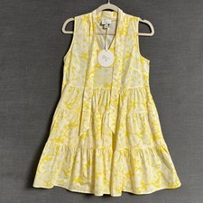 NEW Lisa Marie Fernandez Dress XS Yellow Floral Bow Mini Tiered Sundress Target