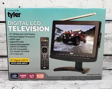 Tyler TTV706 10” Portable Widescreen 1080P LCD TV w/ Det. Antennas, HDMI, USB
