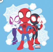 20 Marvel Spidey Team Web Graphic Square Sticker 1.5" X 1.5"