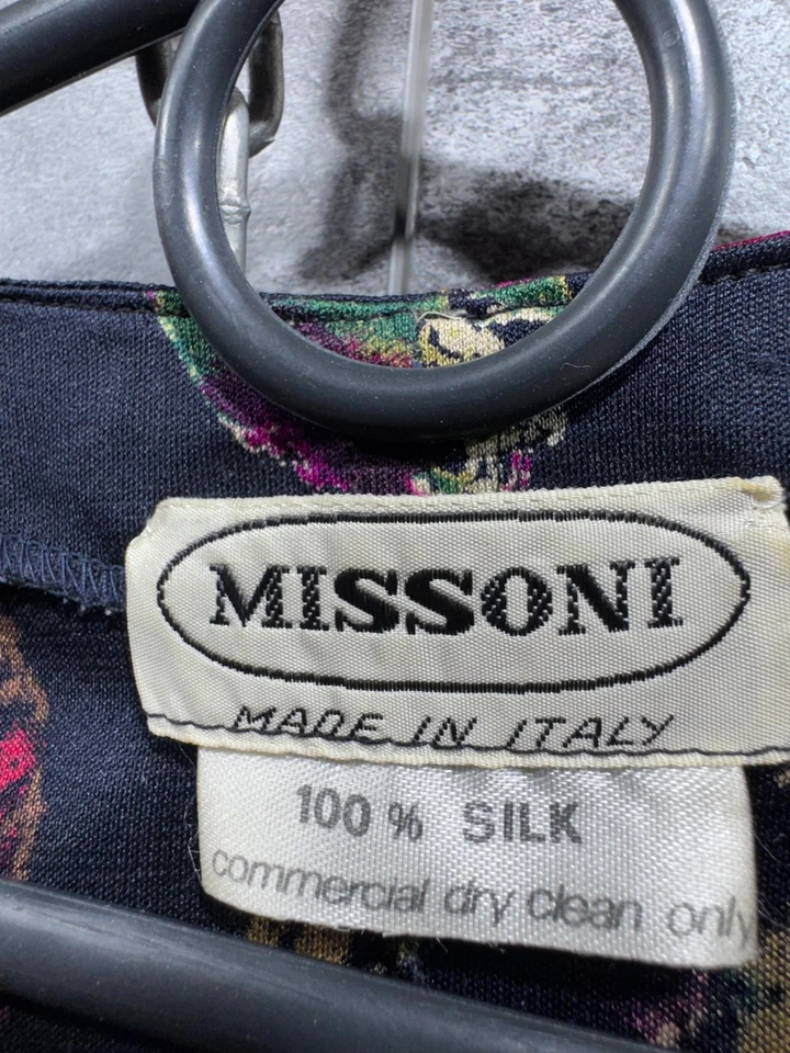 Maxi Vestido Missoni Seda Multicolor Raro Vintage Años 90 Talla M Foto 2 de 4