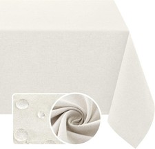 H.VERSAILTEX Linen Textured Tablecloth 60 x 120 Waterproof Decorative Table Clot