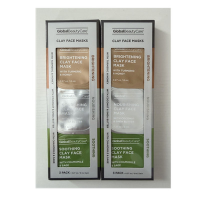 Global Beauty Care Clay Face Masks 3 Pack Turmeric Honey Shea Chamomile