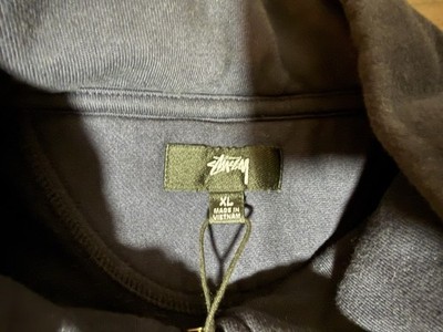 STÜSSY Overdyed Stock Logo Mock Neck Navy Quarter Zip Men's Size