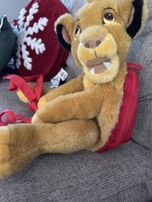 Vintage Lion King Simba Backpack Plush untreated Stains  Frayed Strap 90s