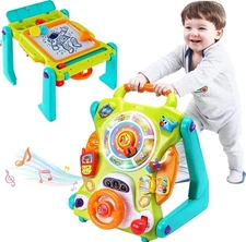 3-in-1 Baby Walker Toddler Activity Center Musical Table Lights Sounds