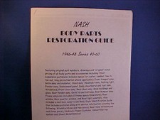 194619471948 Nash Partstrimresto Guide--very Old Vintage Repair Shop Info