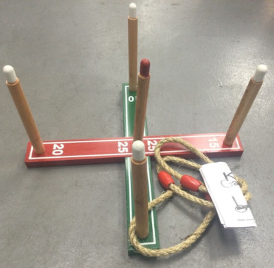 Holz Ring Wurf Spiel Indoor Outdoor Familie Kinder Quoits Garten Spiele Hoopla Set