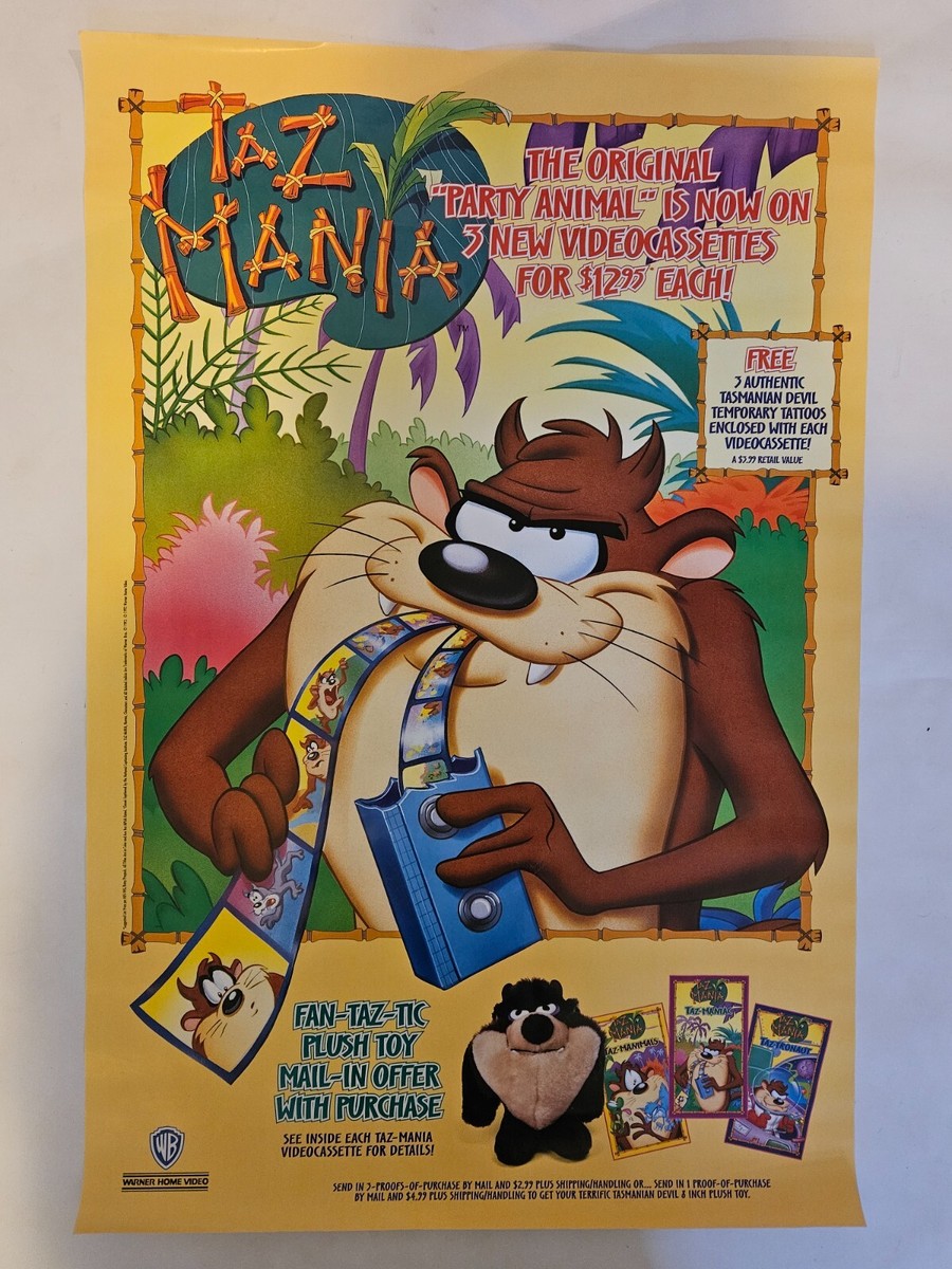 VIDEO POSTER ~ Tasmanian Devil 1993 24x36