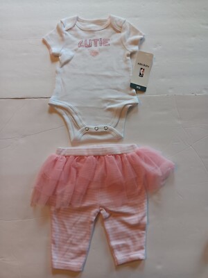 New NBA Baby Charlotte Hornets Infant 2pc Set Tutu Legging Bodysuit 0-3 Months 
