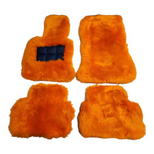 Orange Genuine Sheepskin Floor Mats For Rolls Royce Spectre 2024 - 2025