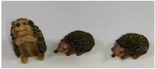 Riccio, Porcospino Animali Selvaggi per presepe Decorazione Mamma e 2 Cuccioli