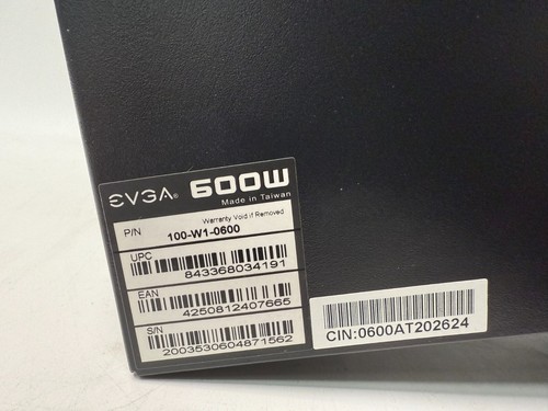 EVGA W1 100-W1-0600-K1 600 W ATX12V 80 PLUS Certified Non Modular Active PFC EVG - Bild 4 von 11