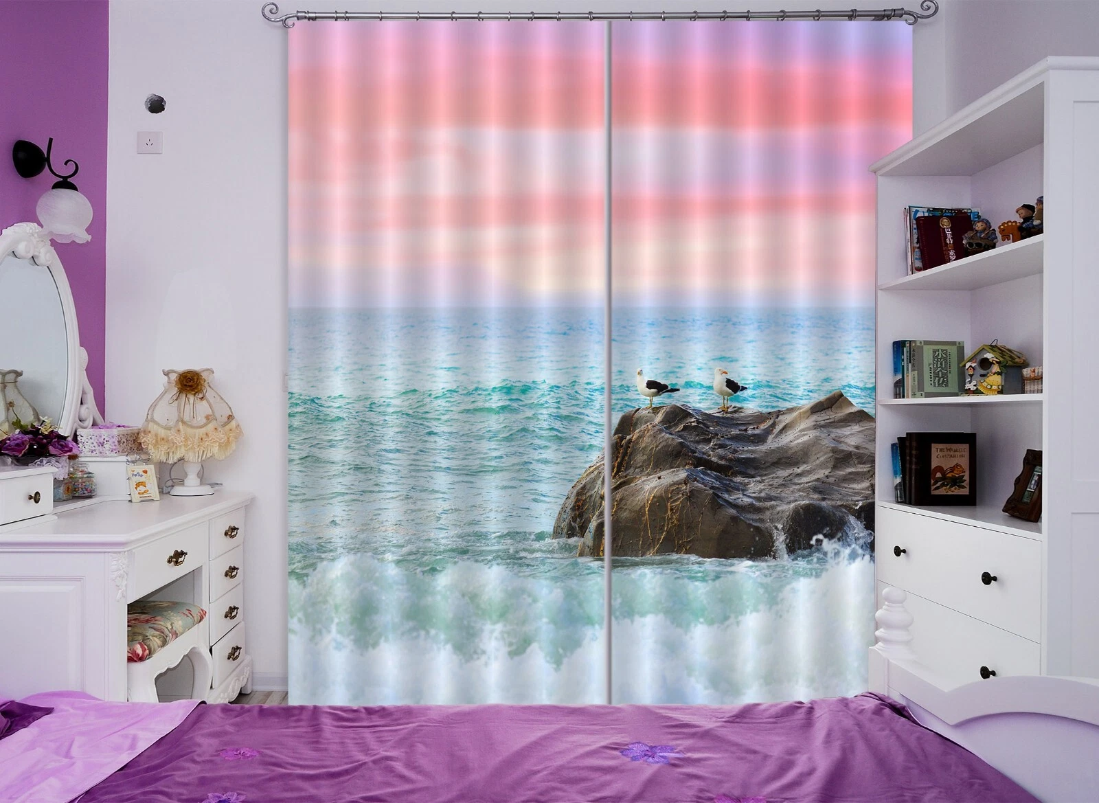 3D Sunset Ocean Clouds ZHUB631 Photo Curtain Window Blockout Fabric Amy 2023