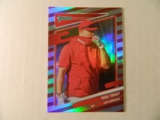 2021 Donruss Red Striped Holo Foil Variation SP Card of Mike Trout - Angels