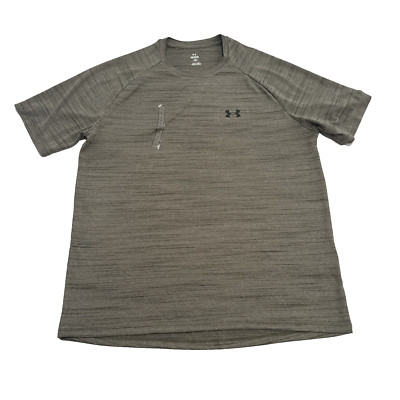 New Under Armour Large Loose UA Tiger Tech 2.0 Short Sleeve Marine OD Green/Blk