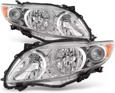 Chrome 2009-2010 Toyota Corolla Headlights Headlamps Replacement Driver  Passen