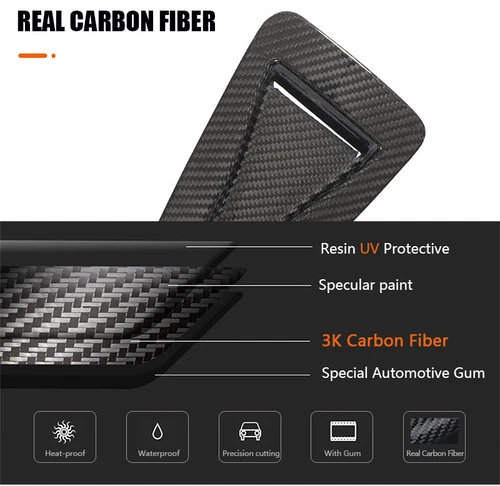fits Nissan GT-R GTR R35 08+ Real Carbon Fiber Hood Vent Insert Air Intake Ducts - Picture 3 of 12