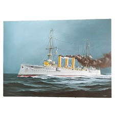 Postkarte AK Schiff Emden Marine Maler Günth...
