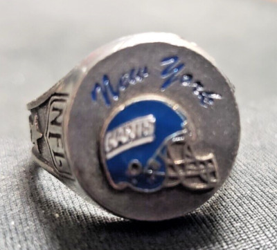 New York Giants Ring Heavy Duty Fine Pewter Size 14 NFL Very Nice! BIN