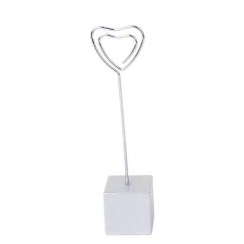 Heart-Shape Card/Picture/Memo/Photo Clip Holder Cube Base Wire Clip - Picture 1 of 5