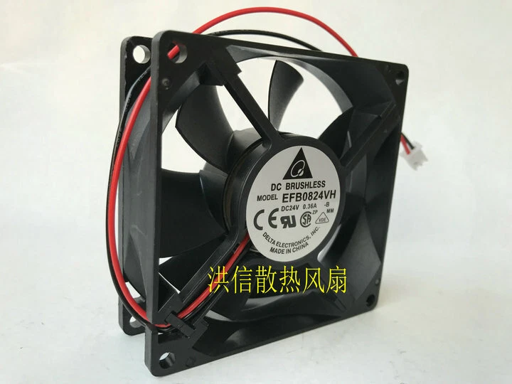 Delta EFB0824VH DC24V 0.36A 80*25MM 8025 80mm inverter cooling fan 2pin - Image 2 of 4
