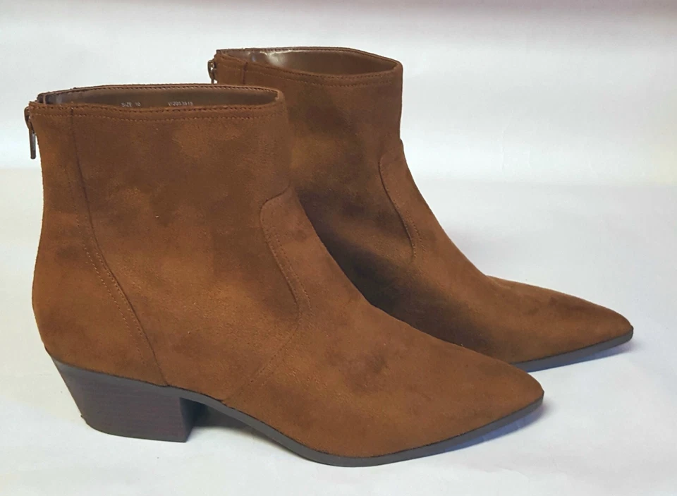 Banana Republic Botines Mujer Talla 10 Marrón Oscuro Imitación Gamuza Cremallera Trasera Foto 2 de 4