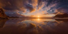 Landscape photography nature sunset lake mountains sky Custom Gaming Mat Desk