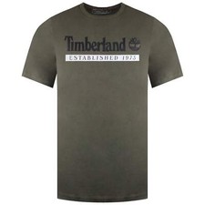 Image of Timberland Established 1973 Short Sleeve Crew Neck Mens Dark Green T-Shirt A2BV6
