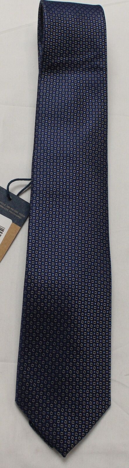 Charles Tyrwhitt Men's Mini Floral Pattern Tie TS8 Blue/Silver One Size NWT