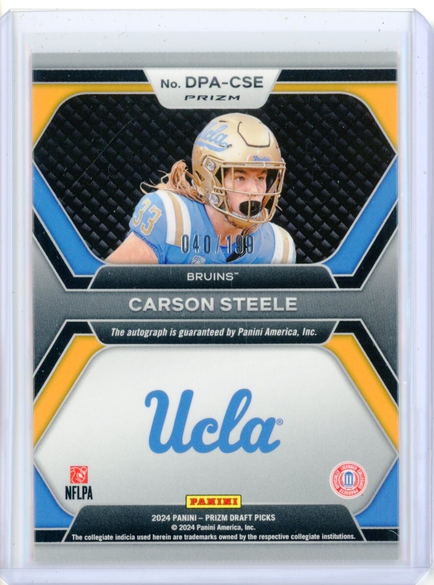 2024 Panini Prizm Draft CARSON STEELE Chiefs Red AUTO Autograph RC